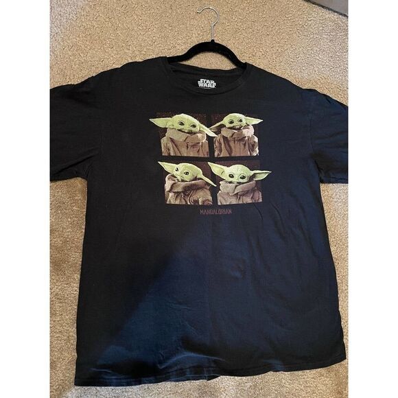 Star Wars The Mandalorian Baby Yoda Short Sleeve T-Shirt Black Men's XL - Picture 4 of 8